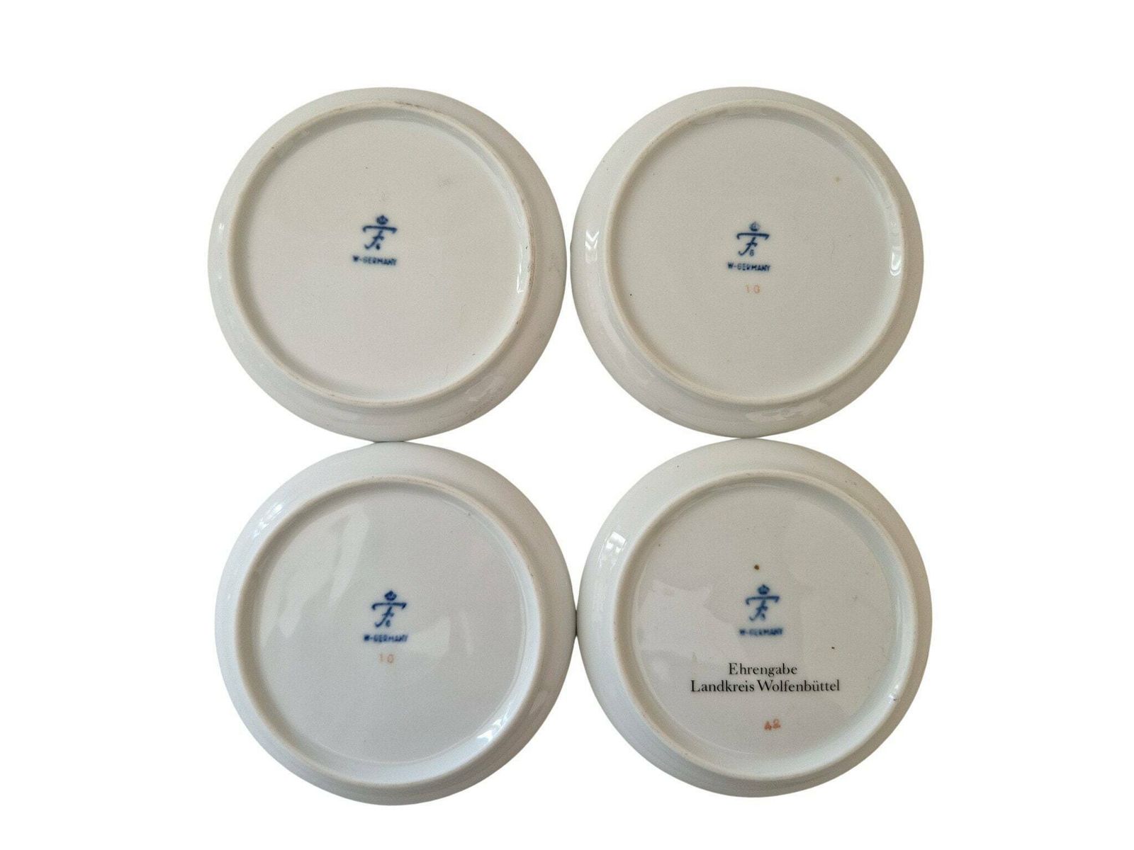 Furstenberg Porcelain Drink Coasters With German Philosopher Silhouette Portraits, Set Of 4 photo vintage