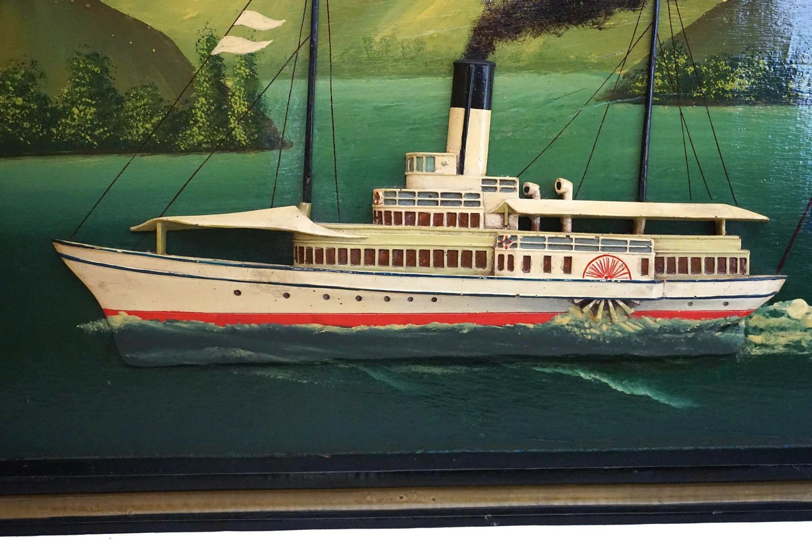 Steam Boat Nautical Wall Sign, Vintage Annecy Lake And Landscape Art photo 183.0