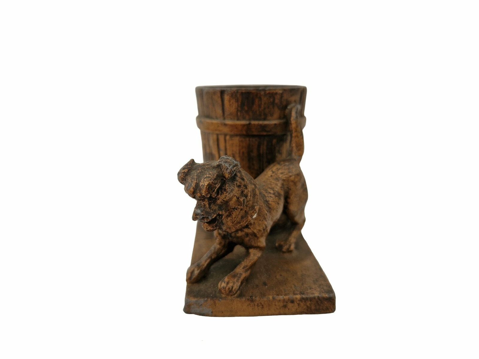 photo furniture Antique Match Striker And Holder With Dog Figurine, French Figurative Animal Pyrogene