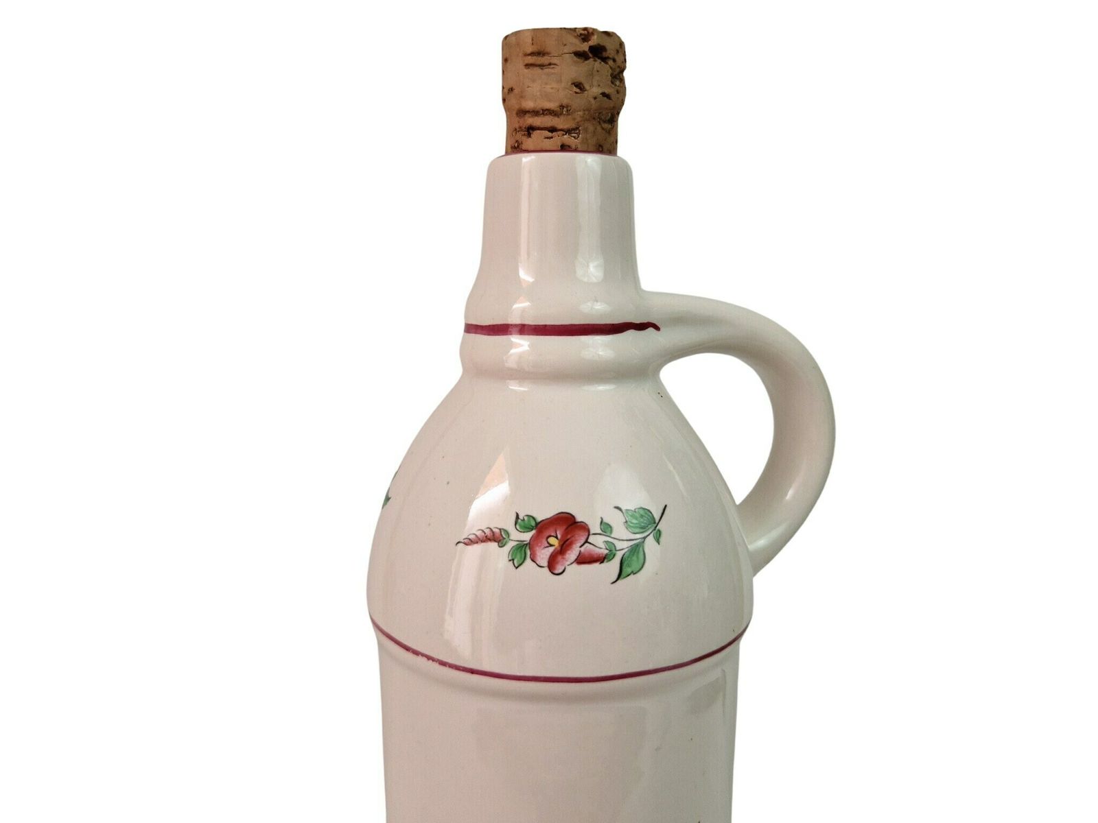 Rench Ceramic Liquor Decanter With Rose And Flowers By Keller And Guerin Luneville photo vinterior