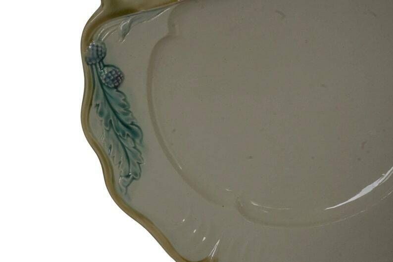 Antique Majolica Artichoke And Asparagus Plate By Fives Lille French Ceramic Wall Plate And Country Kitchen Decor photo buy