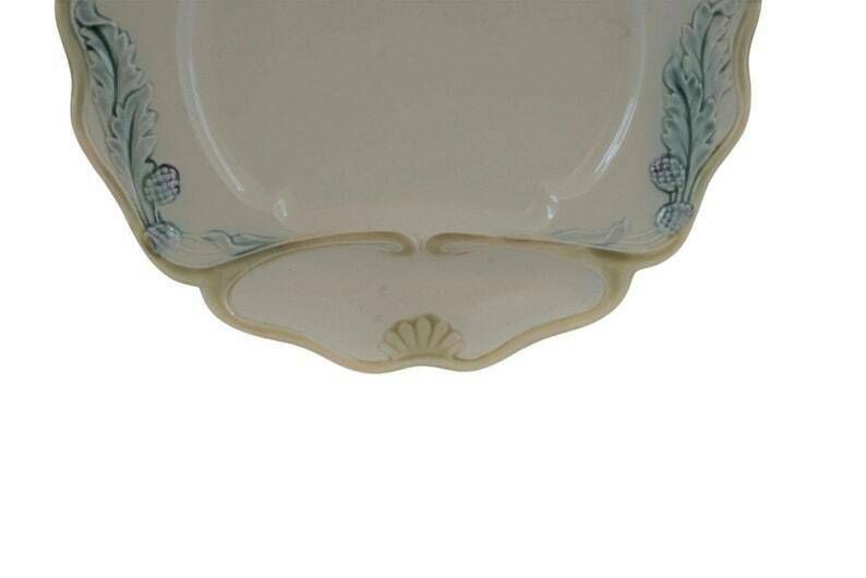 Antique Majolica Artichoke And Asparagus Plate By Fives Lille French Ceramic Wall Plate And Country Kitchen Decor photo vintage