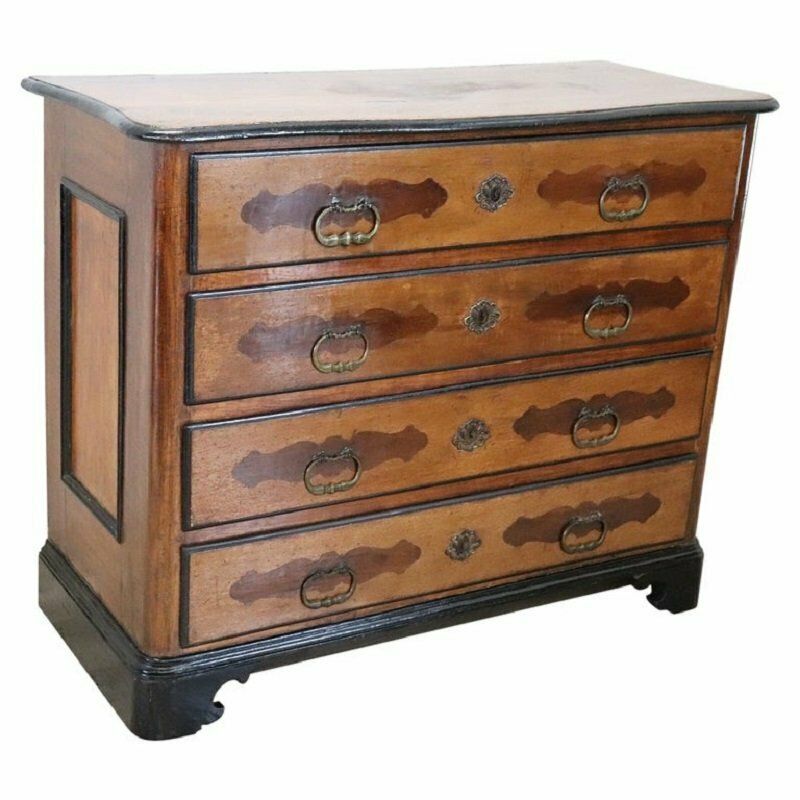Antique Chest Of Drawers With Walnut Inlay, 17th Century