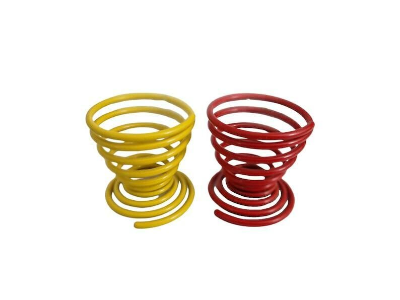 1980s Metal Spiral Spring Egg Cup Holders Set Of Two photo Home Decor