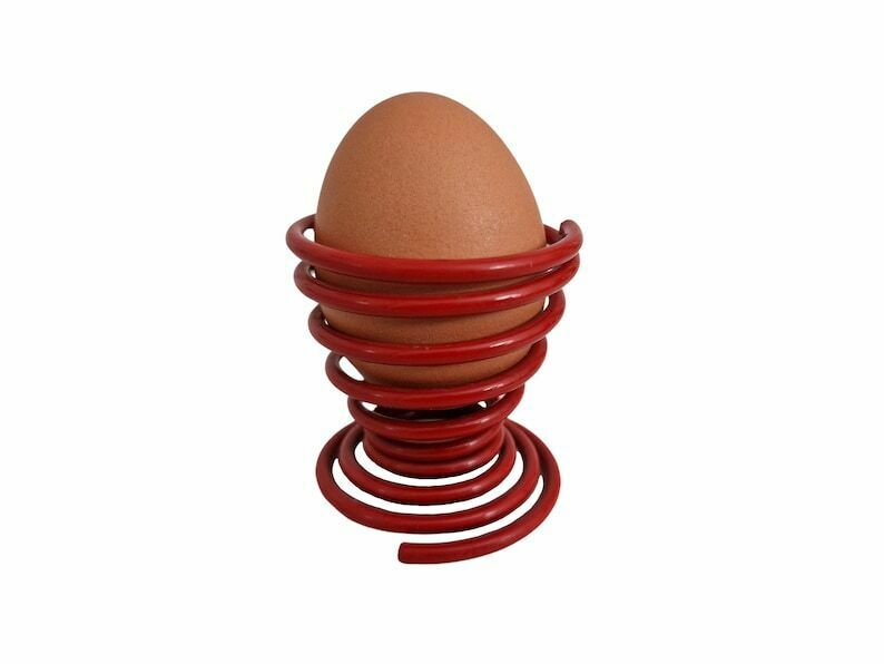 1980s Metal Spiral Spring Egg Cup Holders Set Of Two photo vintage