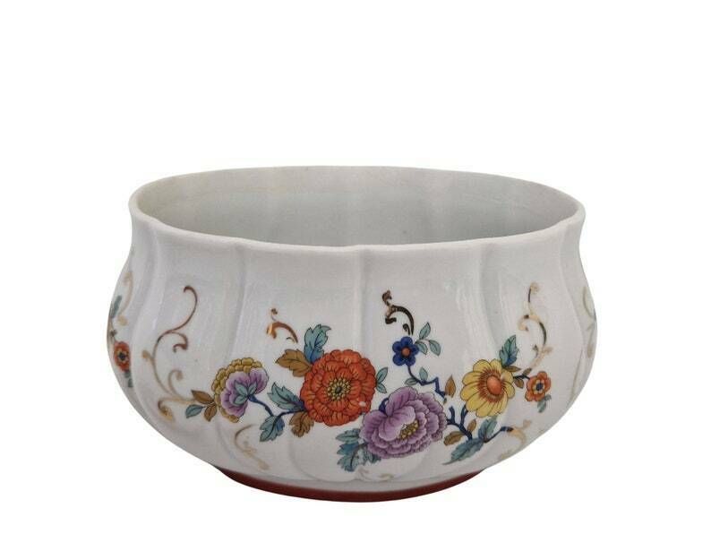 French Couleuvre Porcelain Bonbonniere By Albert Laurent Floral Candy Dish photo vintage