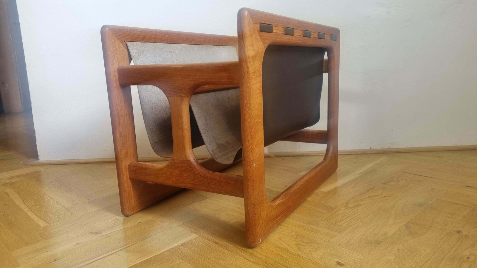 Midcentury Teak Magazine Rack, Salin Møbler, Aksel Kjersgaard, Denmark, 1970s photo 623.0