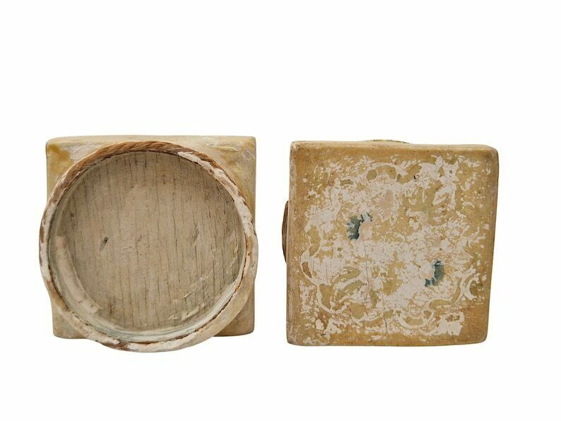 photo furniture 19th Century French Ceramic Bathroom Storage Canister Jars, Set Of 2 With Chinoiseries Style Flowers By Sarreguemines In China Pattern