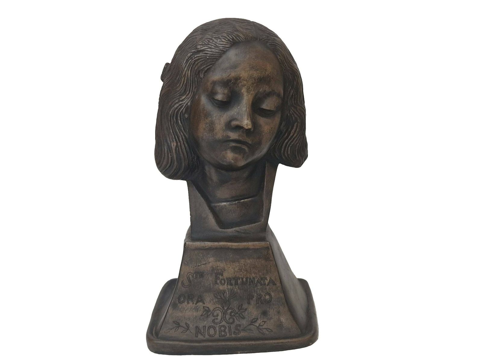 Saint Fortunata Bust Statue, Louvre Museum Reproduction Of Antique Christian Sculpture