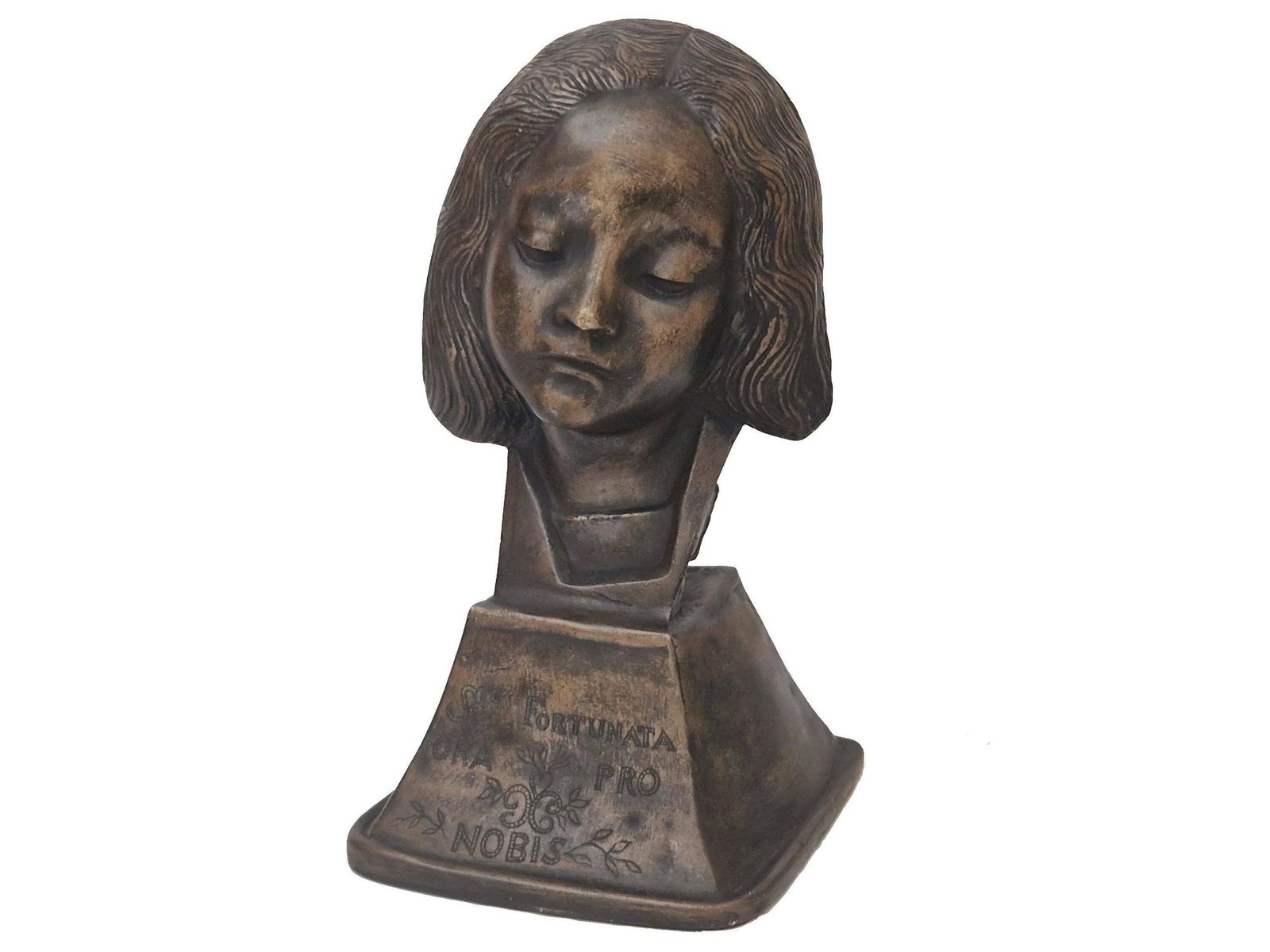 Saint Fortunata Bust Statue, Louvre Museum Reproduction Of Antique Christian Sculpture photo for sale