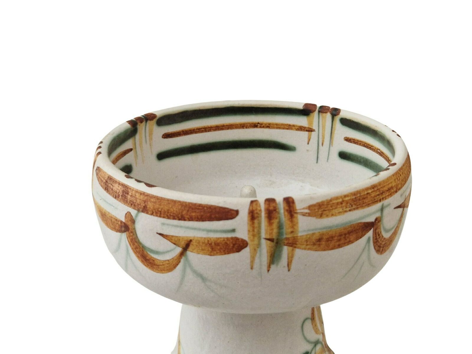 Ceramic Keraluc Quimper Candle Holder, French Mid Century Modern Hand Painted Pottery Pillar Candlestick photo buy