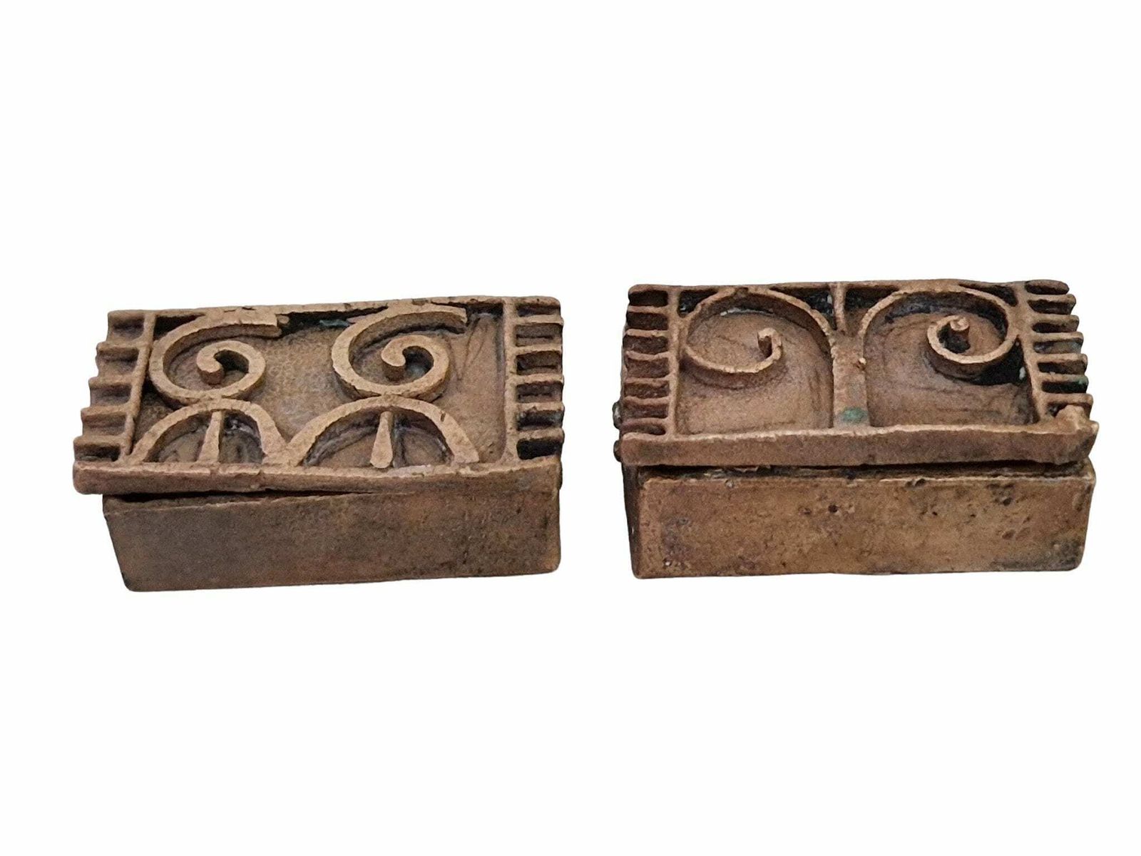 Antique Akan Gold Dust Box, Set Of Two, Collectible African Art photo for sale