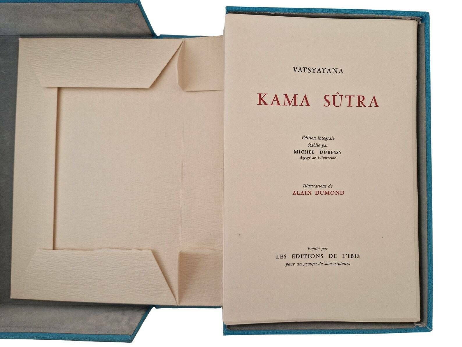 1964 Kama Sutra Vatsyayana, French Editions De L'ibis With 38 Erotic Prints By Alain Dumond photo for sale