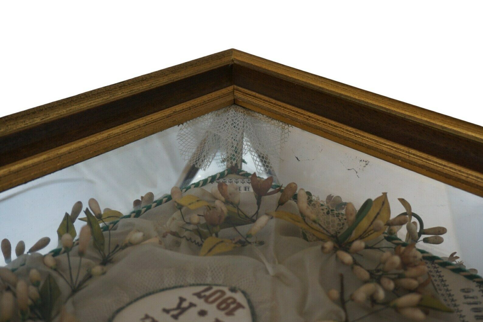 Antique Framed French Bride Tiara With Silk Flowers And Wax Orange Blossoms, Wedding Crown photo vinterior