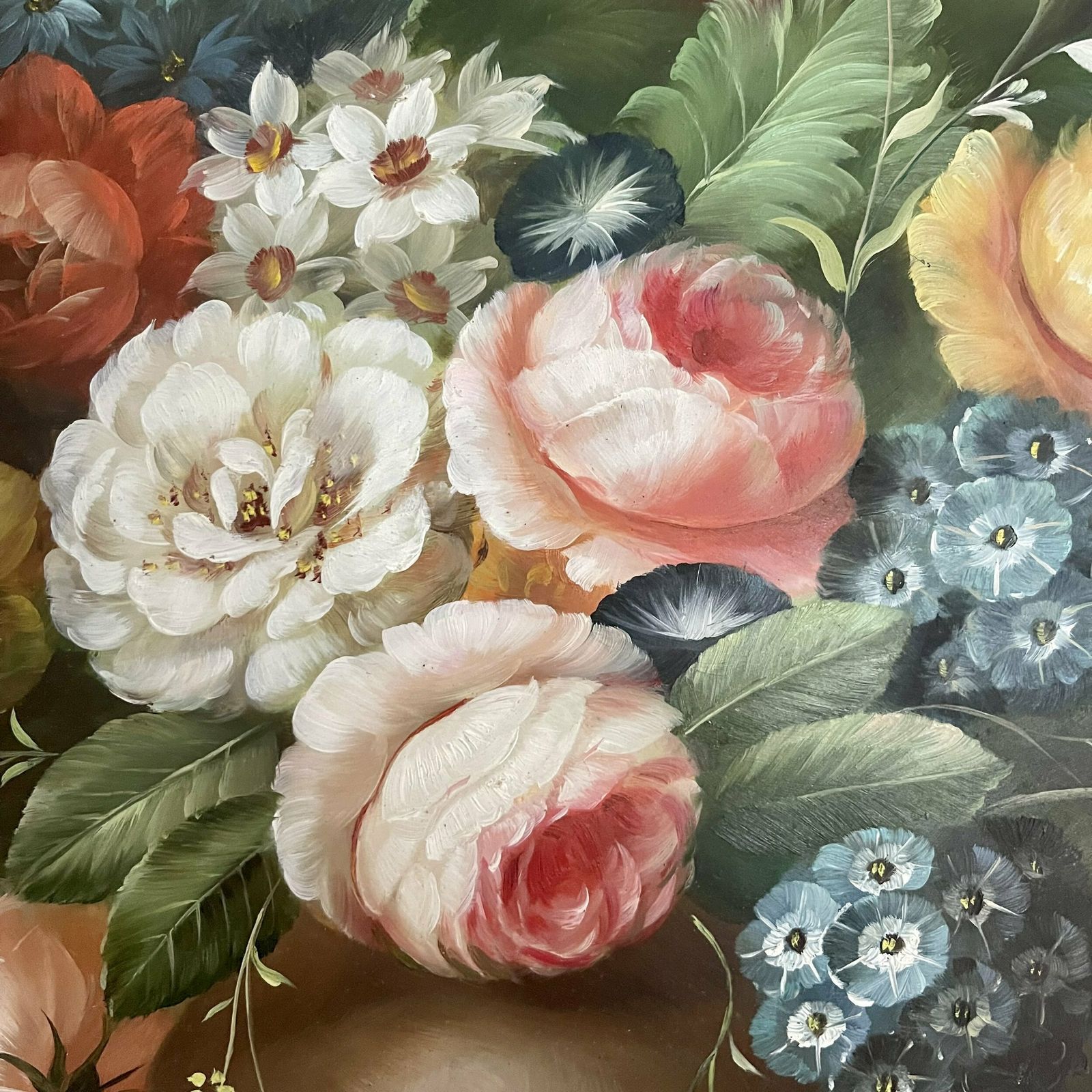 Floral Oil Painting With Wood Frame photo 550.0