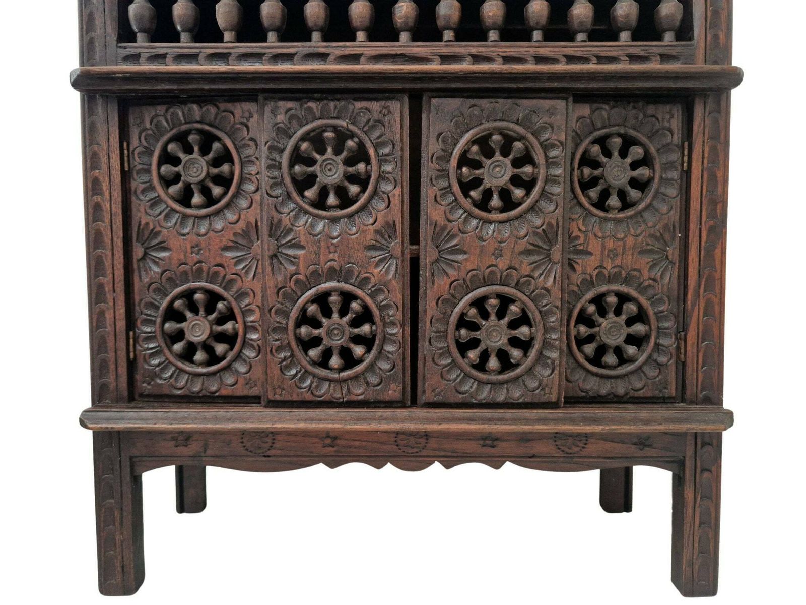 French Breton Doll Furniture Sideboard, Miniature Carved Wooden Buffet Cupboard photo 276.0