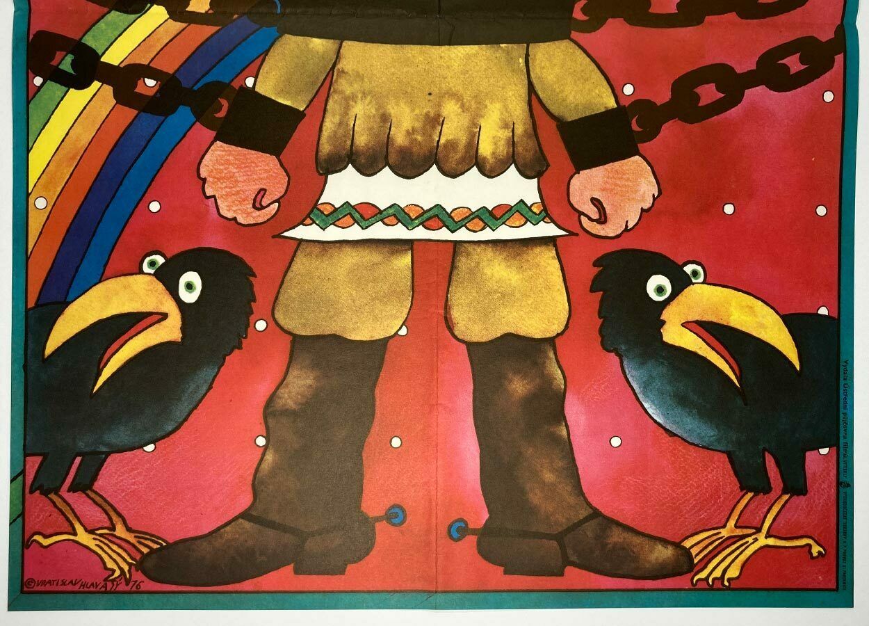 photo furniture Original Movie Poster, Finist, The Brave Falcon, Vratislav Hlavatý, 1976, Genuine Czech Print