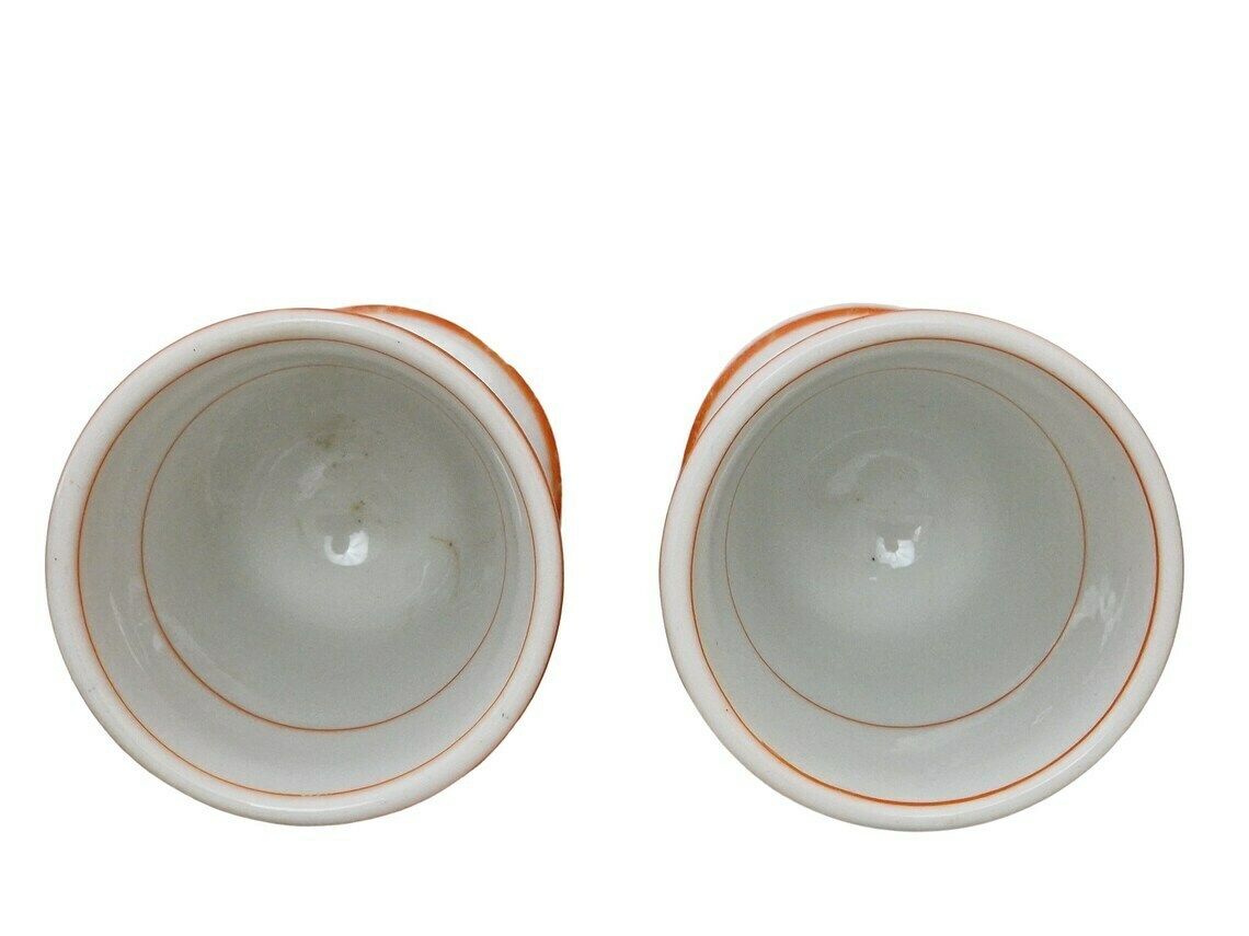 photo furniture Antique French Porcelain Mazagran Brulot Coffee Cups A Pair Paris Cafe Footed Goblets