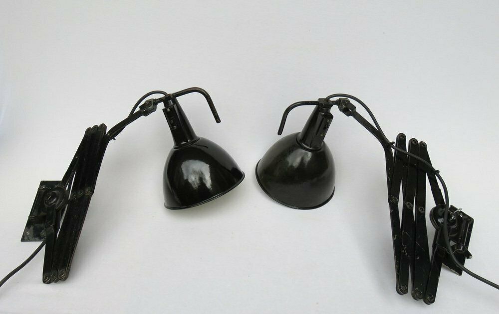 Bauhaus Scissor Lamps By Wilhelm Bäder Set Of 2 photo for sale