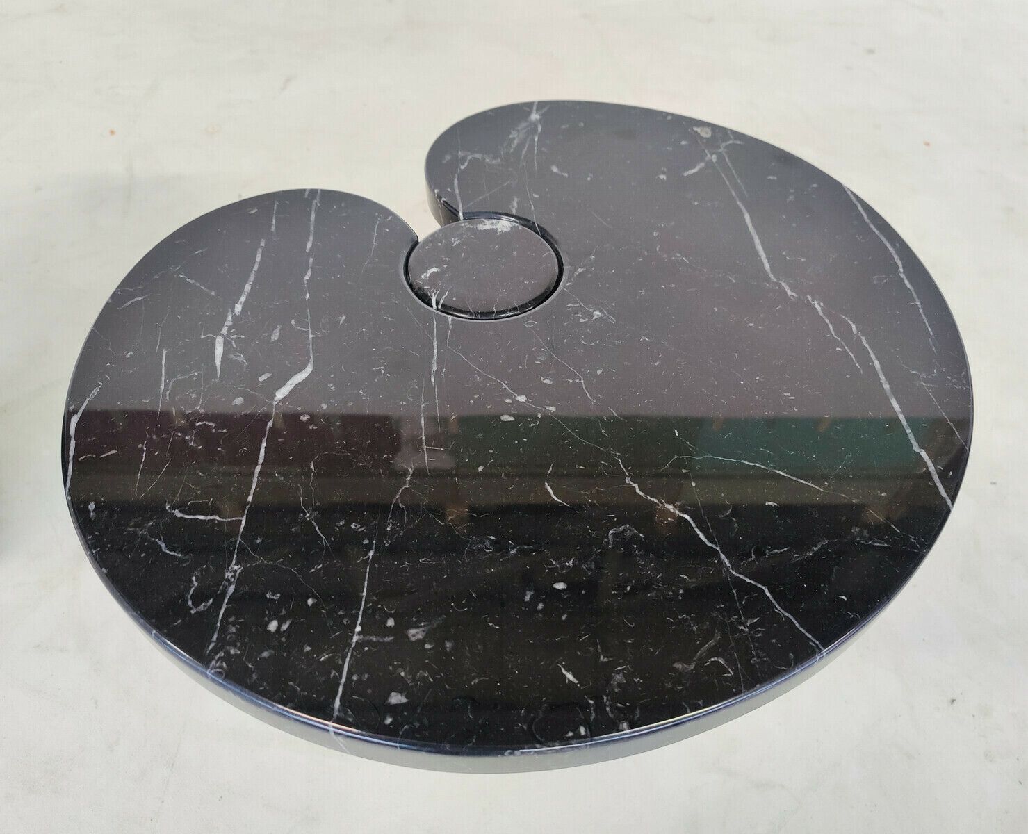 Pair Of Black ''Eros'' Marble Side Tables By Angelo Mangiarotti photo furniture