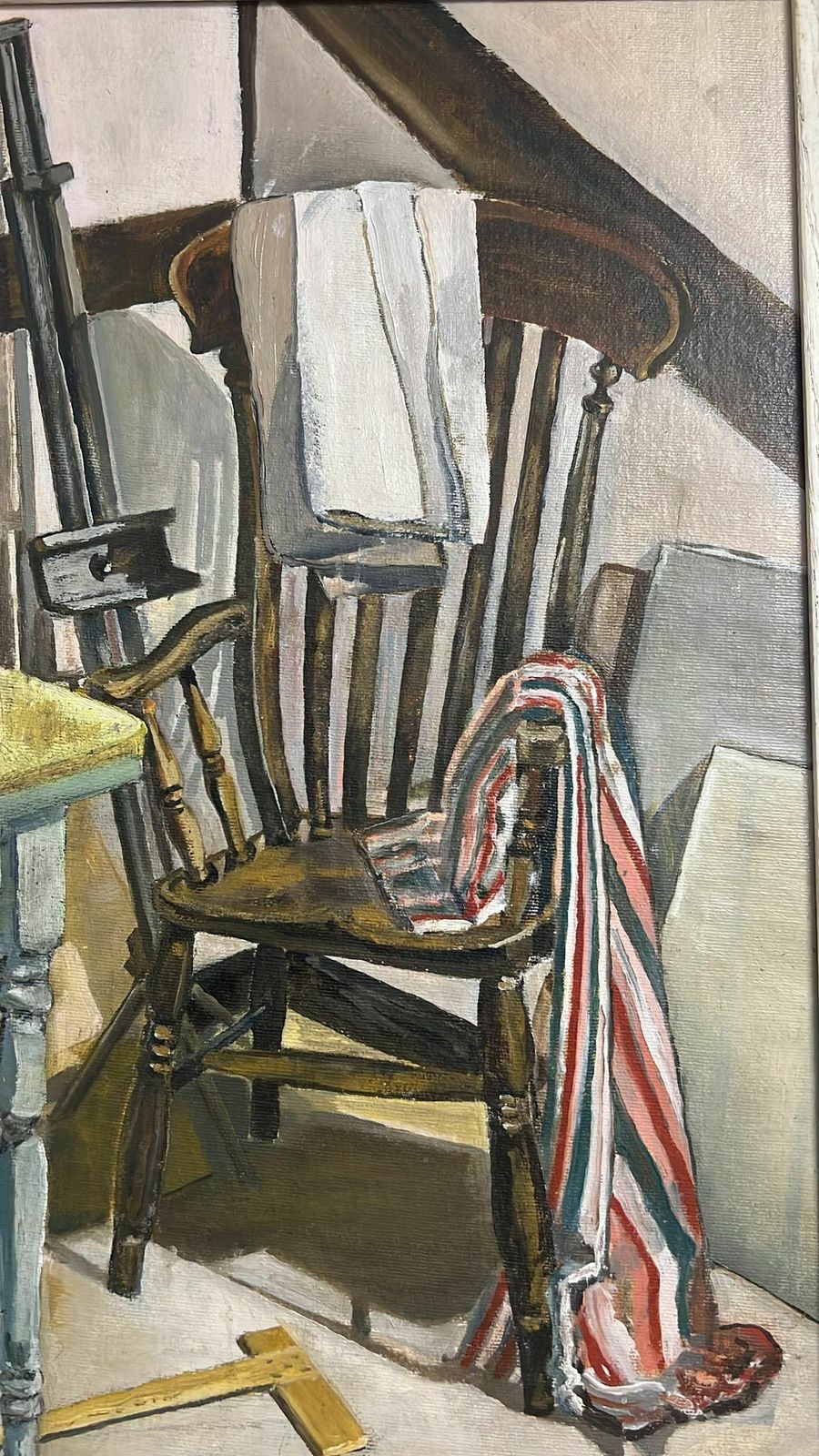 'Still Life Of A Chair In The Artist's Studio', Pat Jamieson, Oil On Board photo 1250.0