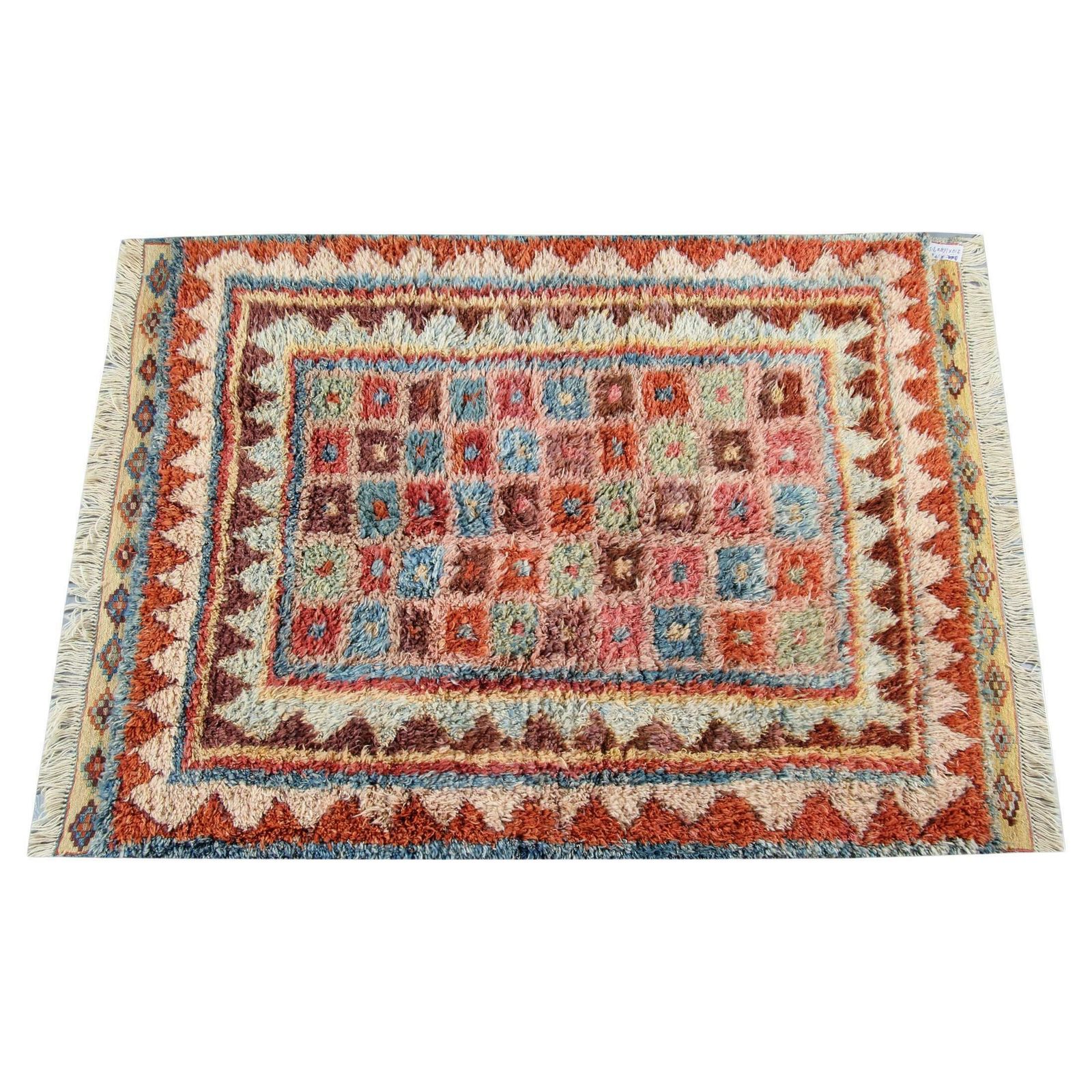 Handmade Carpet Moroccan Rugs, Shag Rugs, Pink And Red Primitive Carpet For Sale