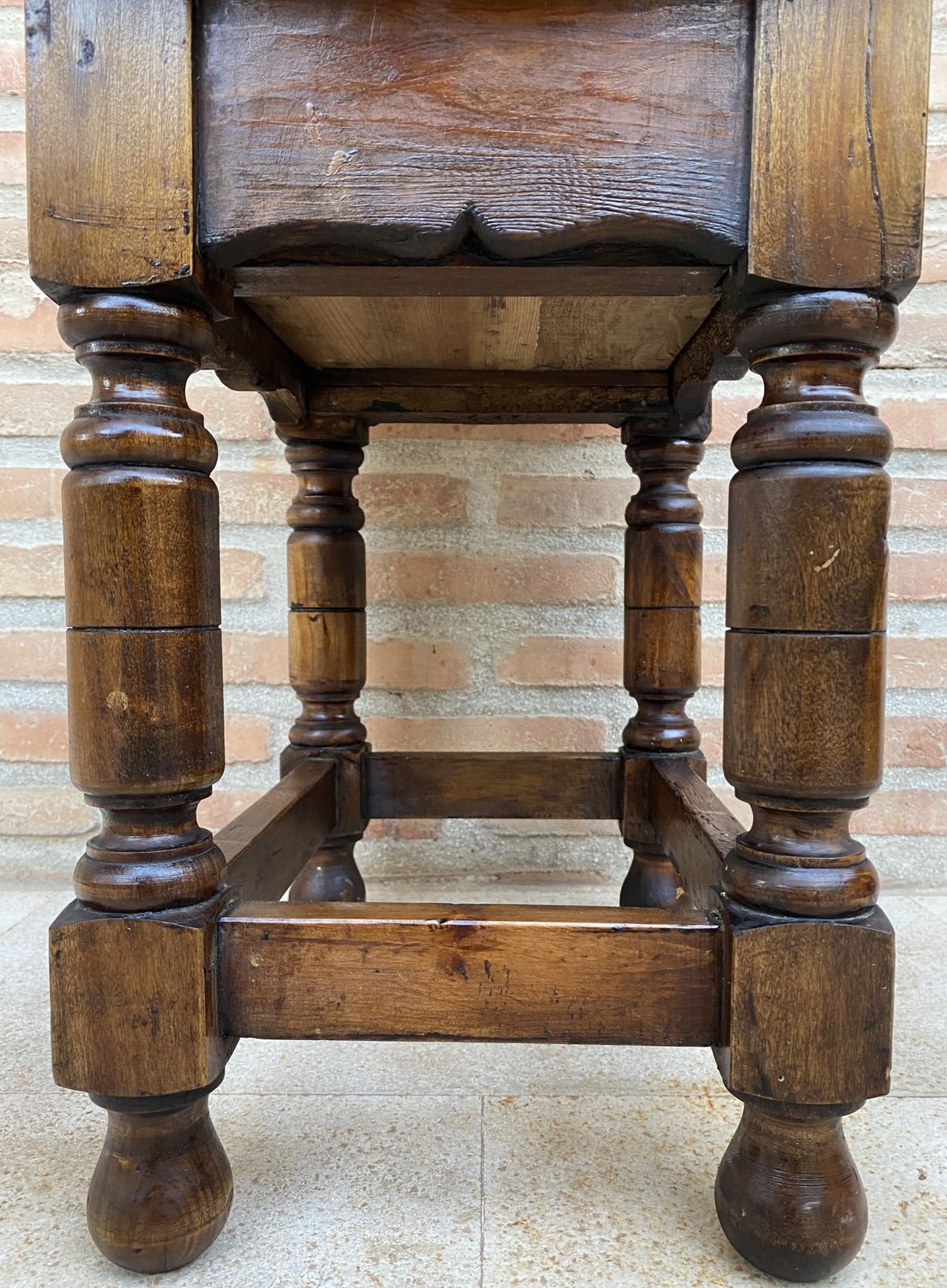 20th Century Spanish Nightstand Or Bedside With Carved Drawer And Iron Hardware photo 670.78