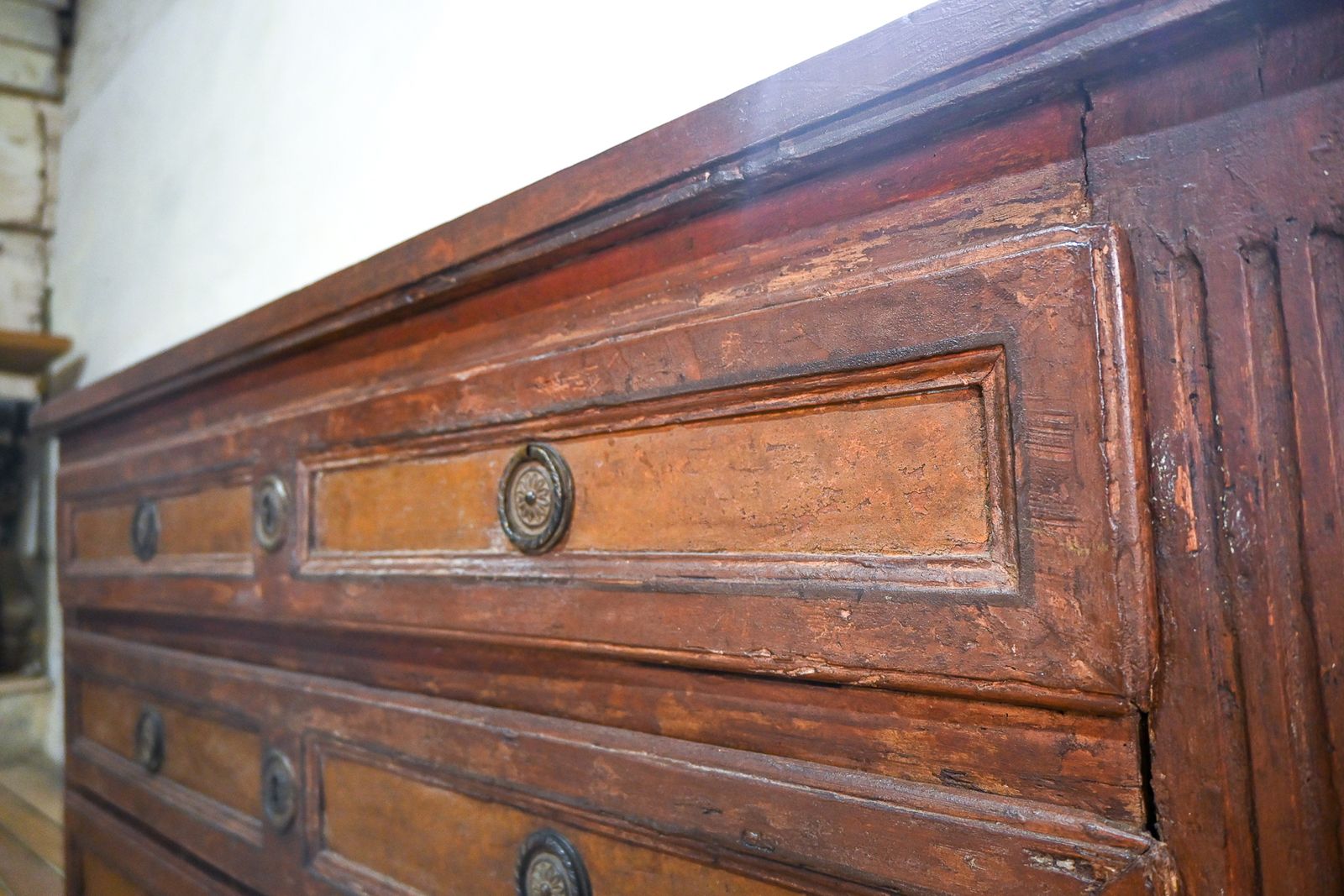 Louis XVI Original Painted Commode   Chest Of Drawers photo vintage