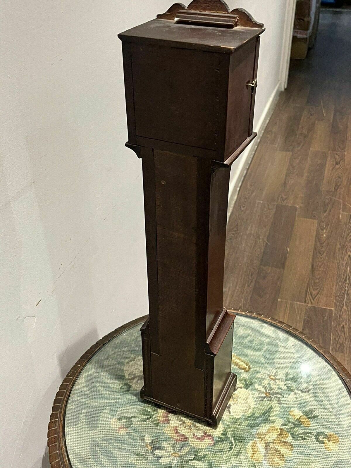photo for sale Pocket Watch Holder. Miniature Mahogany Longcase. We Ship Worldwide.
