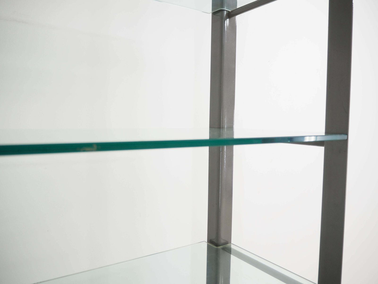 Industrial Shelves, Steel And Tempered Glass , 2000s photo vintage