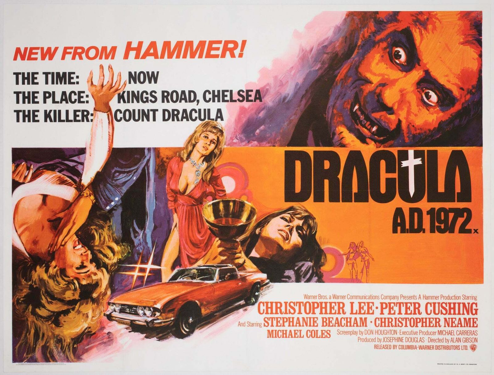 Dracula A.D. 1972 Uk Quad Film Poster, Tom Chantrell