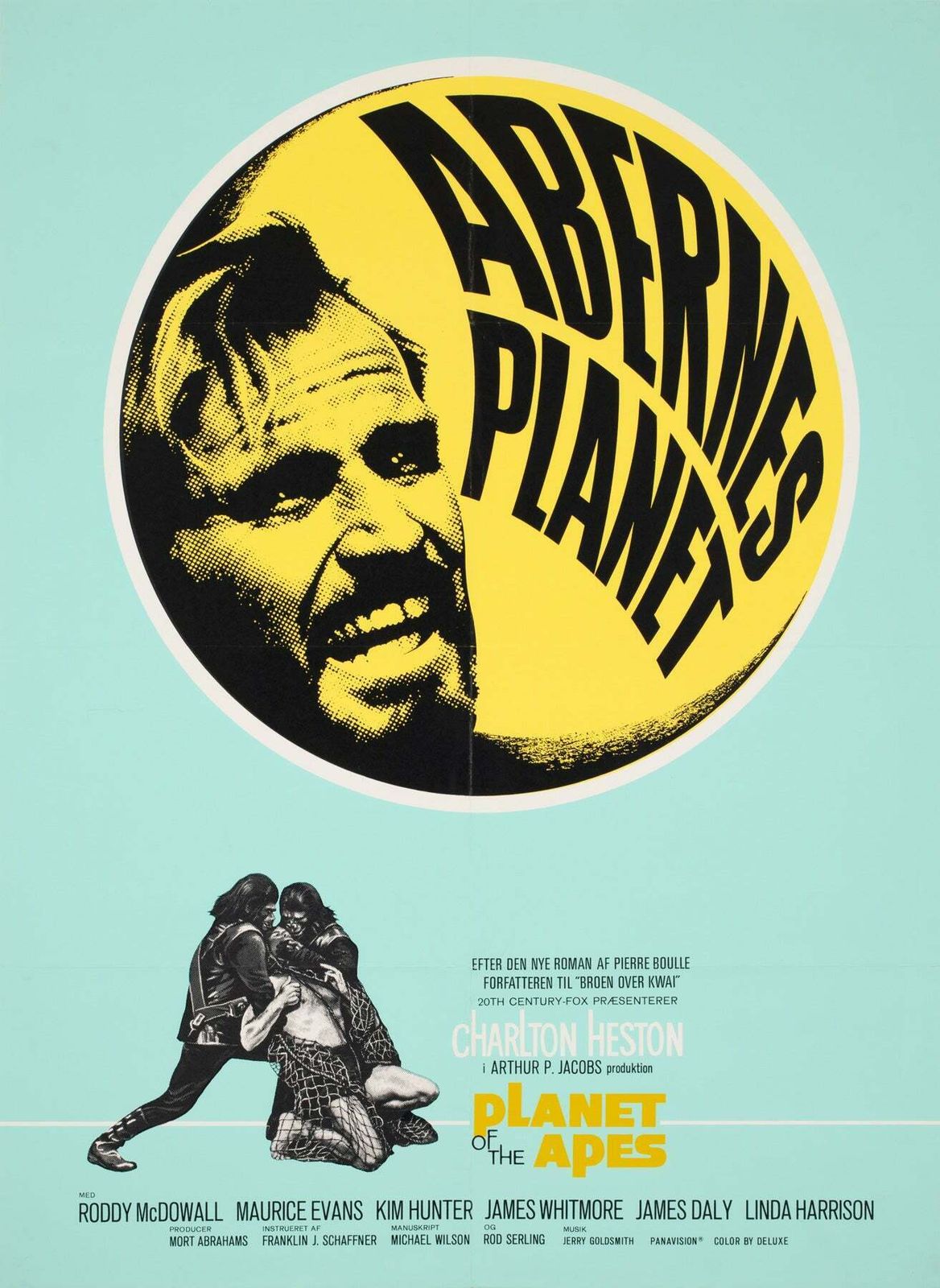 Planet Of The Apes 1968 Danish Film Poster