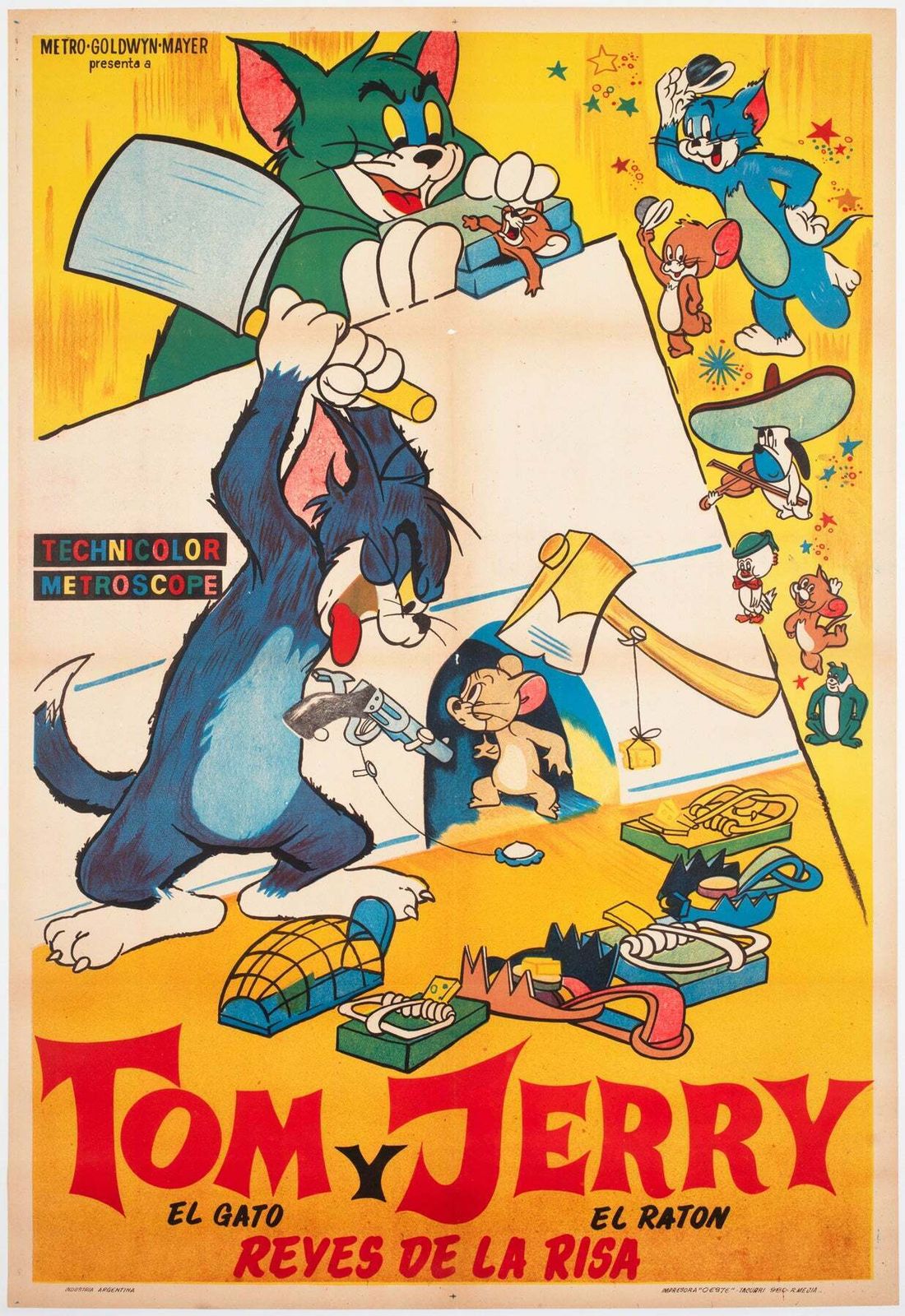 Tom And Jerry 1950s Argentinian Film Poster