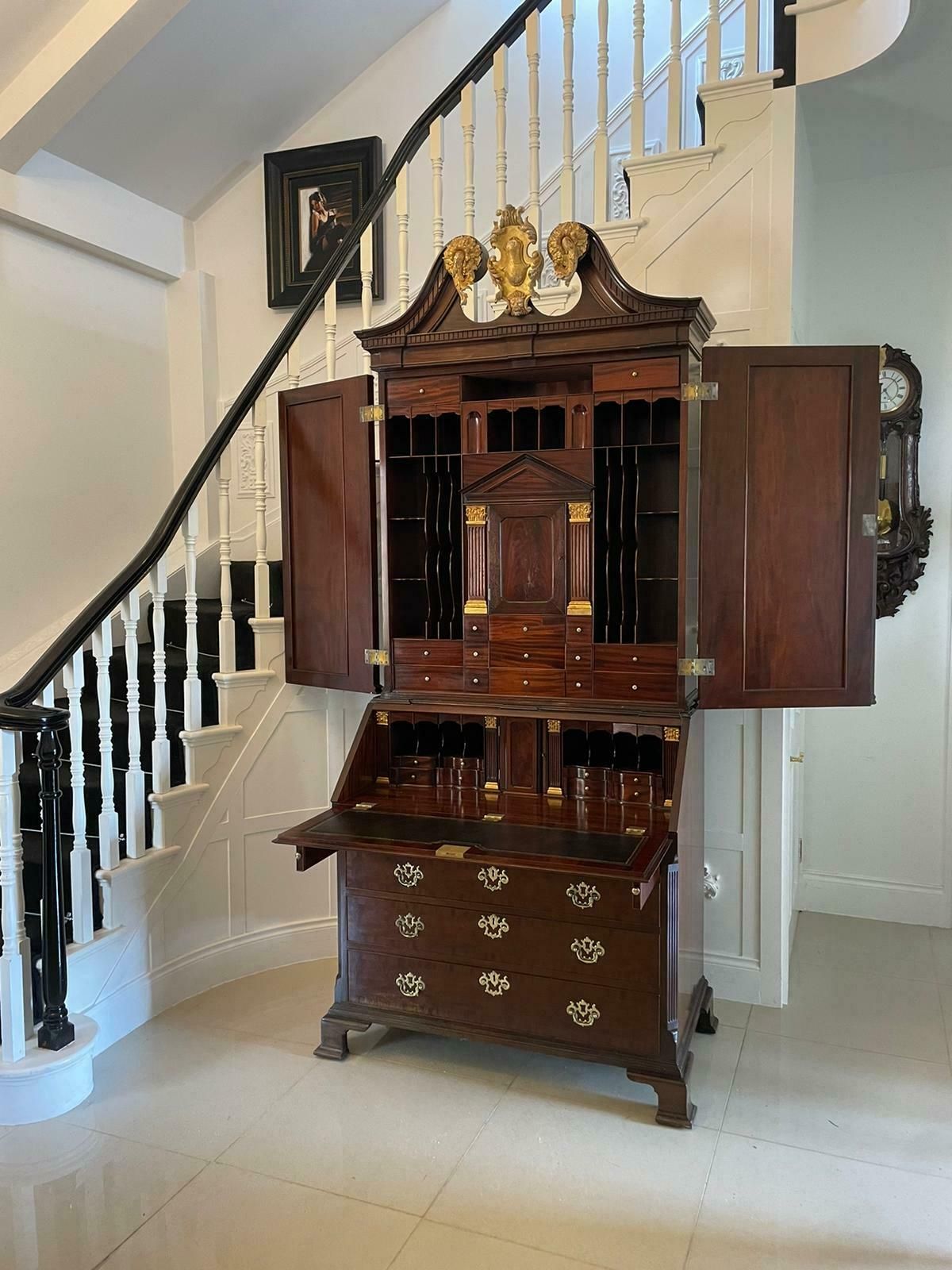 photo buy Outstanding Quality Antique Chippendale Style Mahogany Bookcase