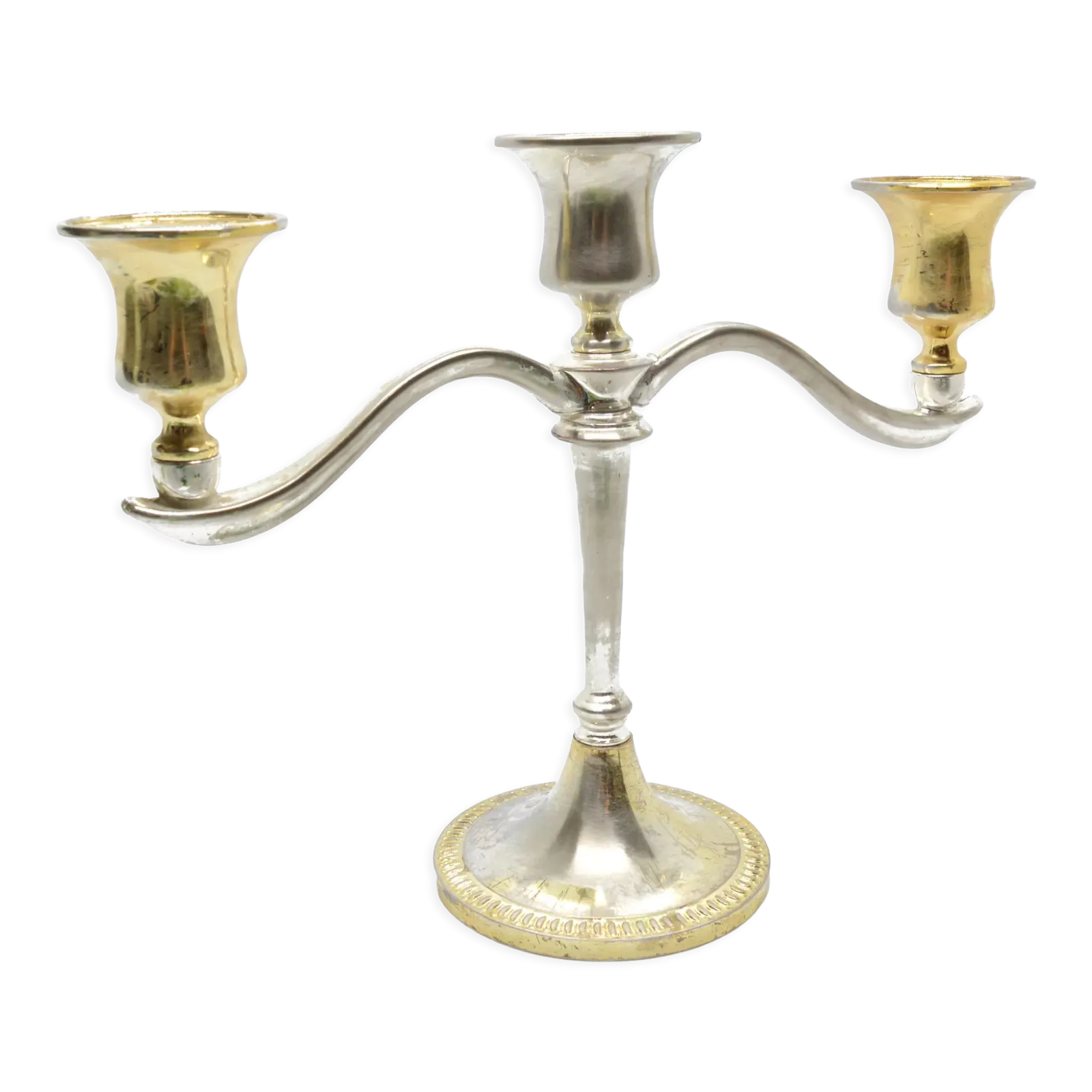 Three Branched Plated Candlestick, France Of The South Of The 20th Century