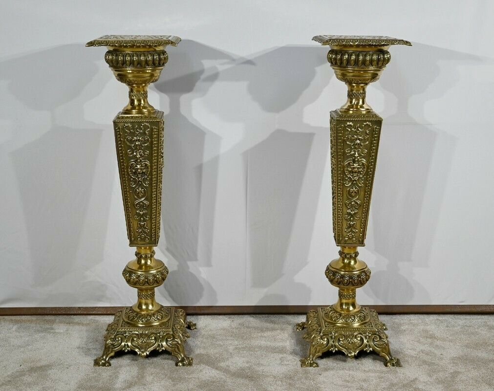 Pair Of Brass Sheaths, Louis XVI Style, Napoleon III Period – Mid 19th Century