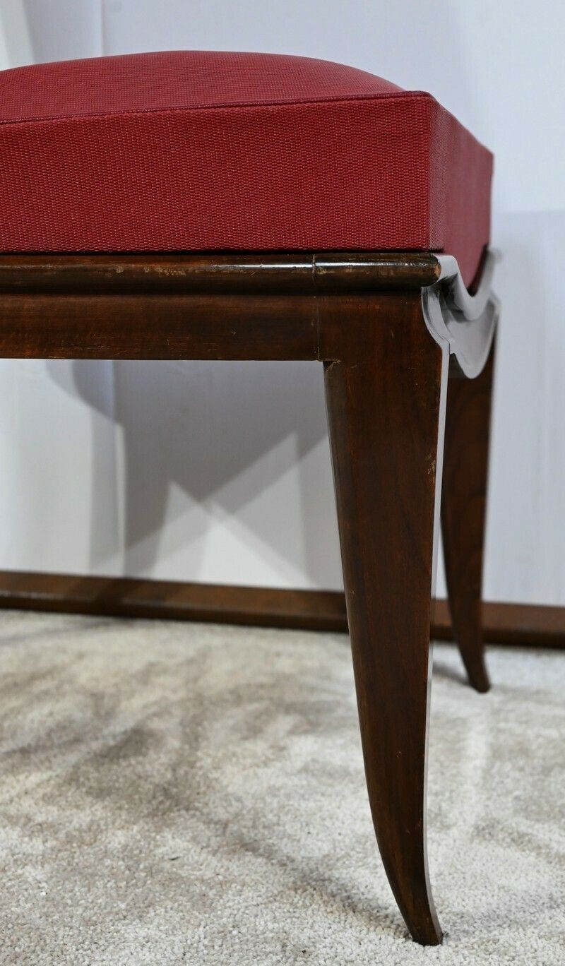 photo buy Suite Of 8 Chairs In Solid Beech, Attributed To J.Leleu, Art Deco – 1940
