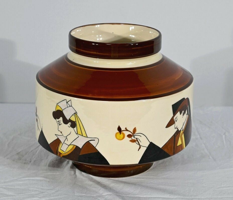 Earthenware Cachepot, Hubaudière Bousquet House – 1st Part Of The 20th Century