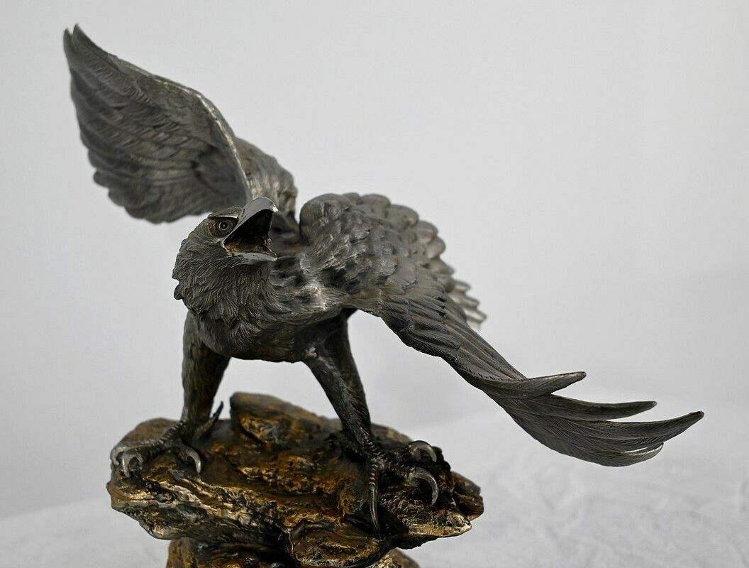 Pewter Sculpture "Bald Eagle", Signed P.Brunelle   Xxth photo vinterior