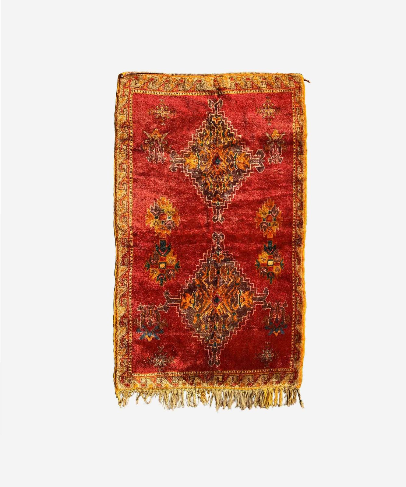 1980's. Vintage Handmade Moroccan Taznakht Rug, 205/115cm, Low Pile