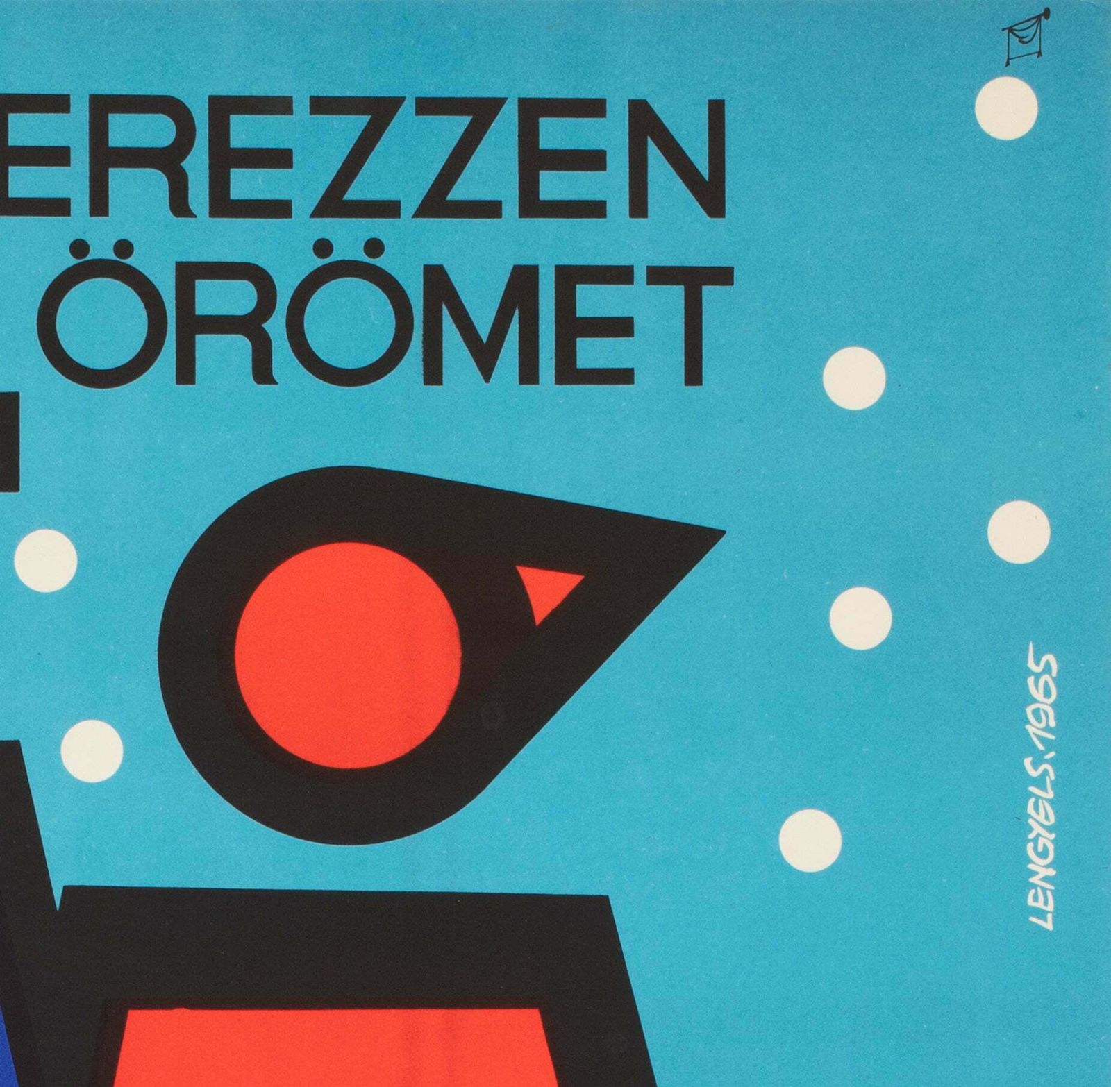 Bring Joy 1965 Christmas Shopping Hungarian Advertising Poster, Sandor Lengyel photo Art