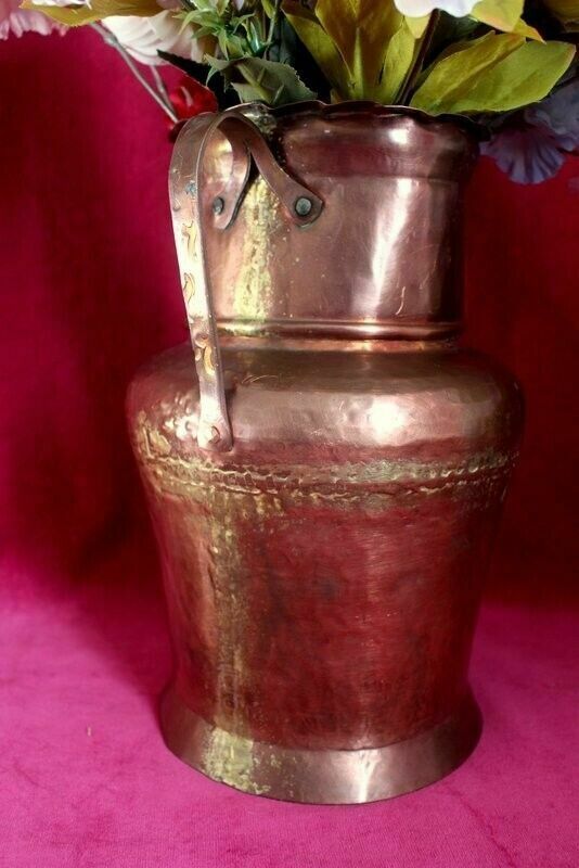 photo furniture Antique Quality French Hammered Copper Pitcher/ Planter/Jar 18th C 31 X 26 Cm
