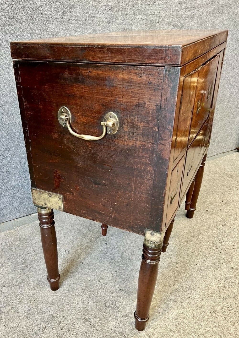 Unusual George III Mahogany Campaign Dressing Chest photo buy