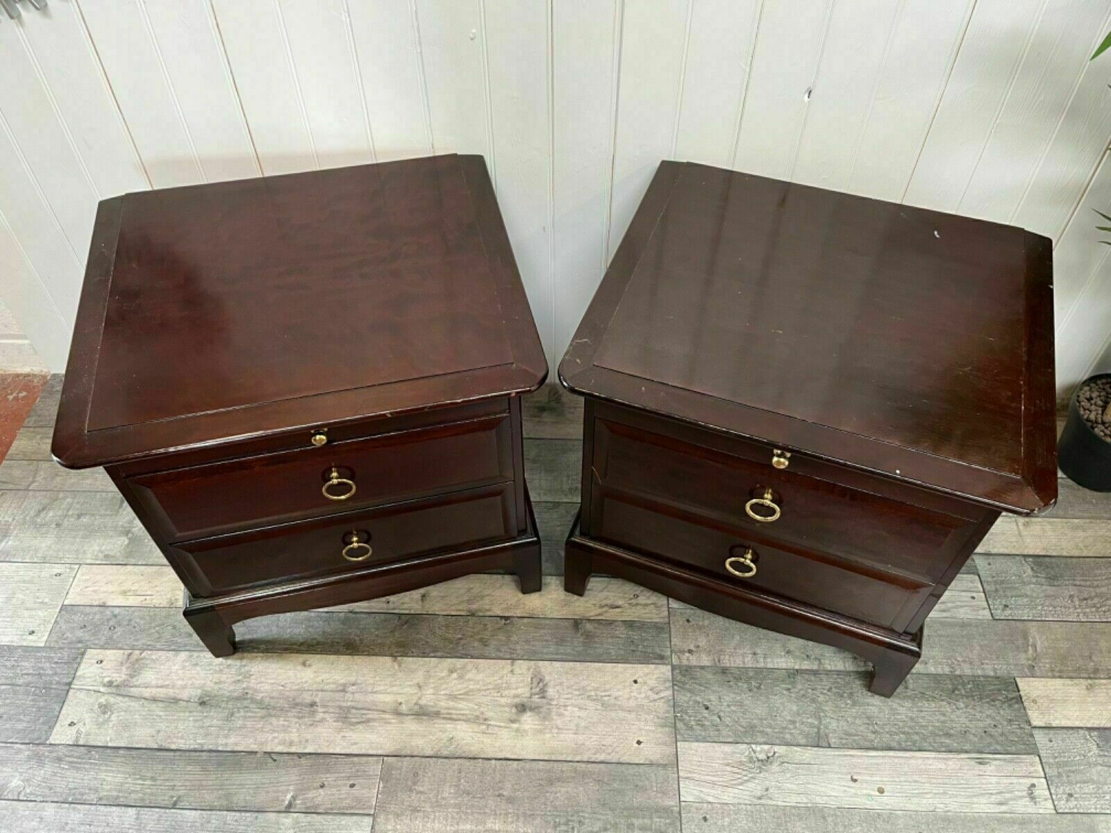 Vintage Stag Pair Of Bedside Drawers Custom Painted photo Furniture