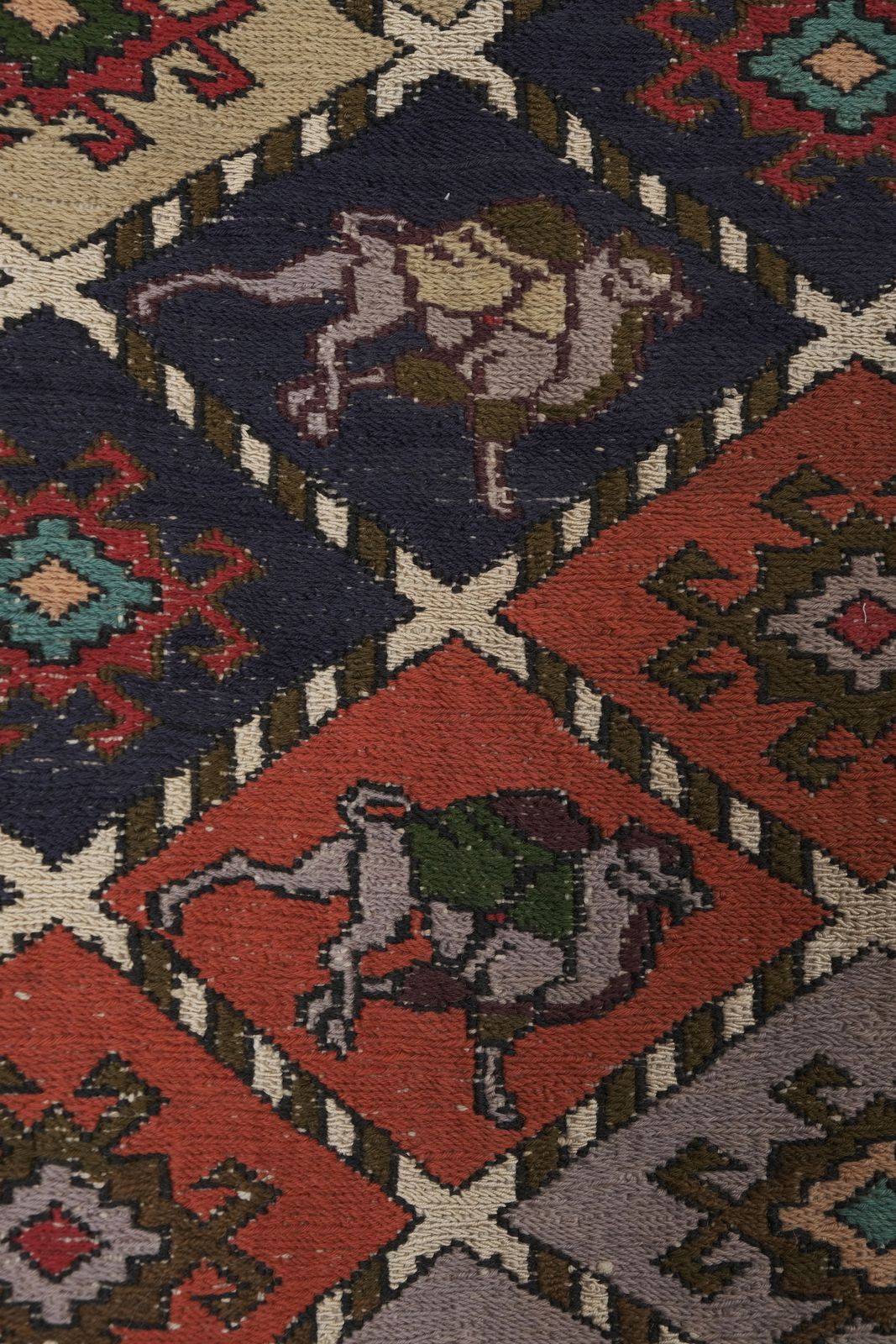 19th Century Tribal Animal Vintage Soumac Flat Weave Rug photo for sale