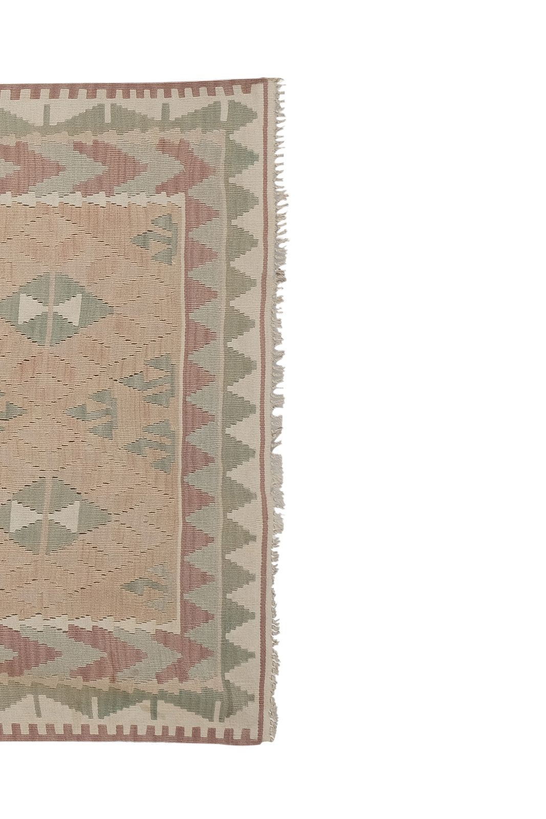Vintage Pastel Floor Kilim Rug 4'6" X 7'7" photo for sale
