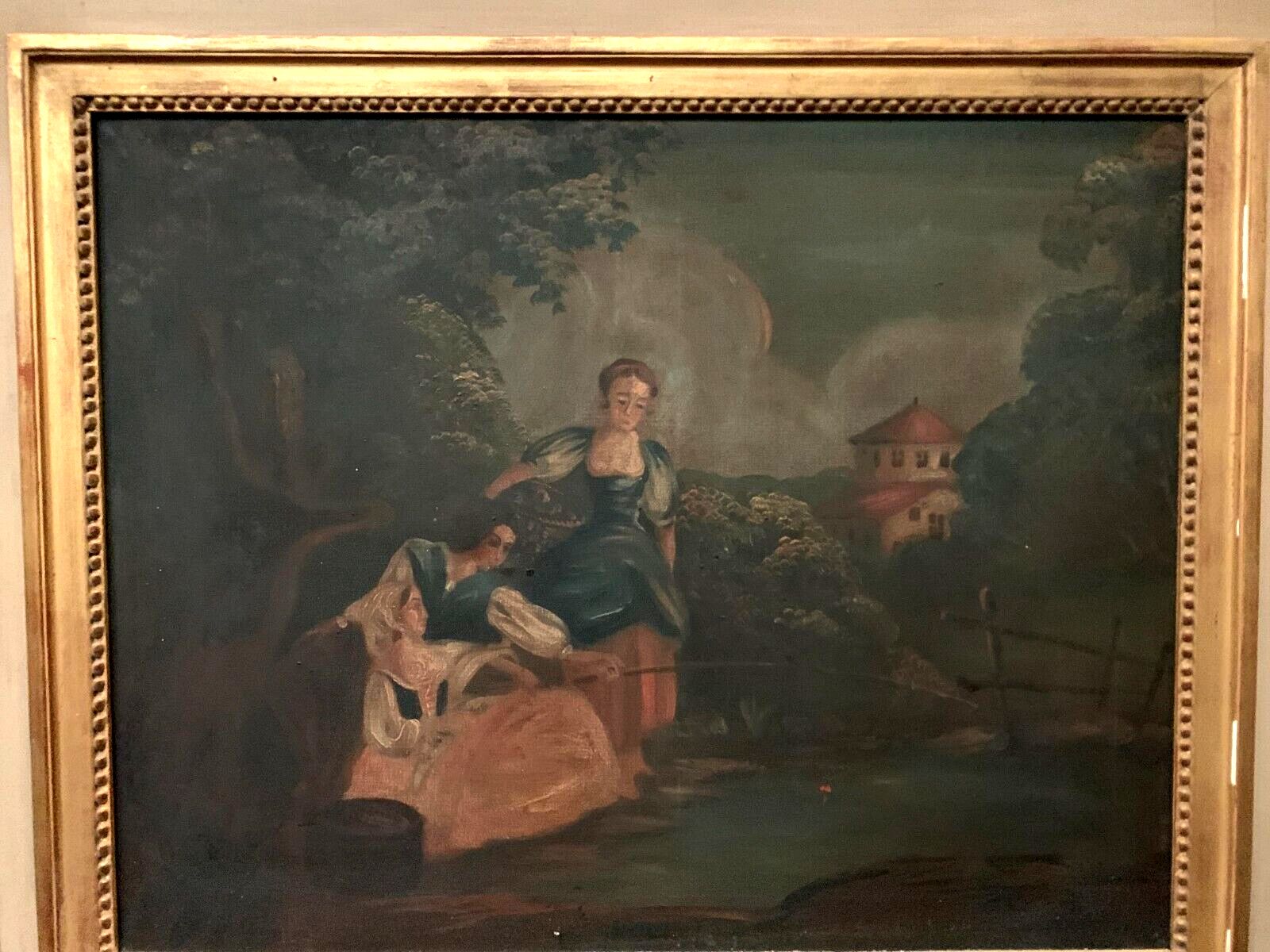 photo for sale Louis XVI Style Trumeau In Patinated And Gilded Wood