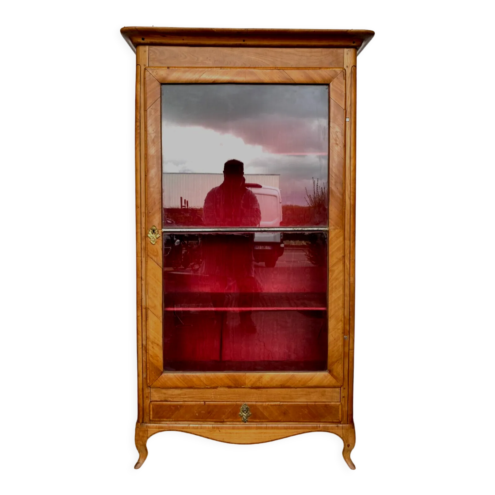 Louis XV Style Showcase In Cherry Wood And 19th Century Veneer