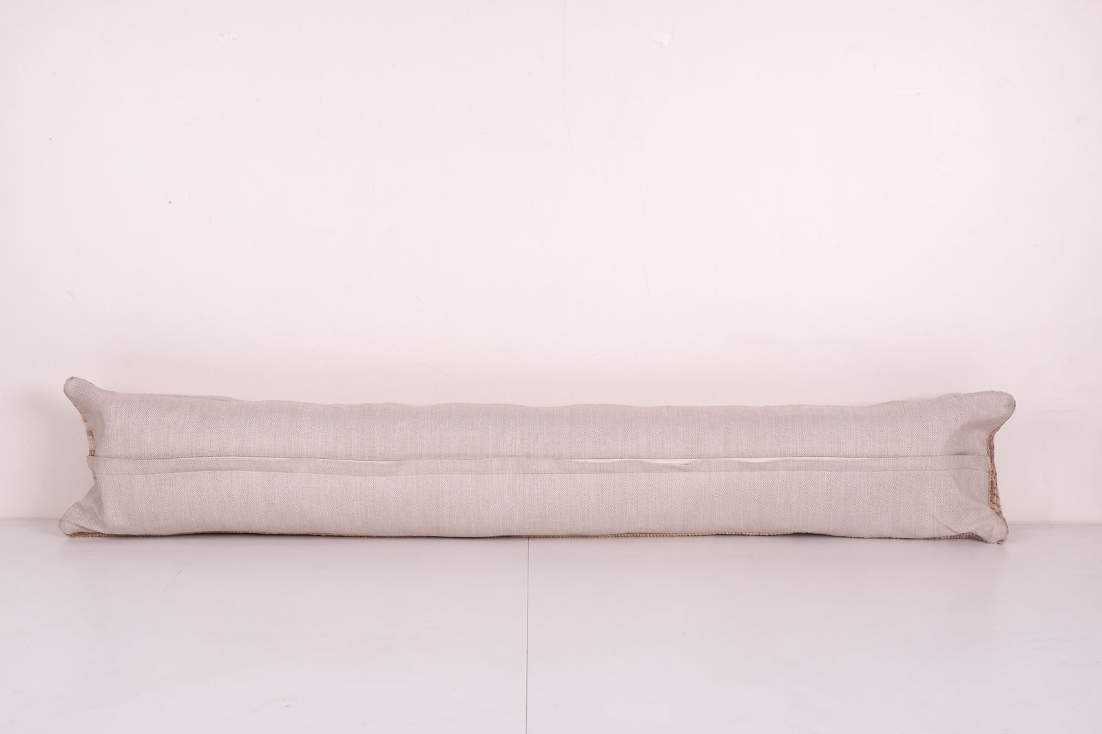 Muted Brown Extra Long Turkish Oushak Pillow, Faded Brown Kurdish Boho Woven Bedding Carpet 10'' X 53'' photo furniture