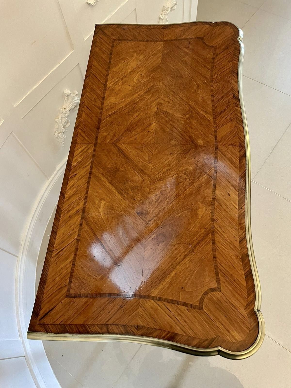 photo for sale Outstanding Quality Antique Porcelain And Ormolu Mounted Kingwood Table By G T Morant, London